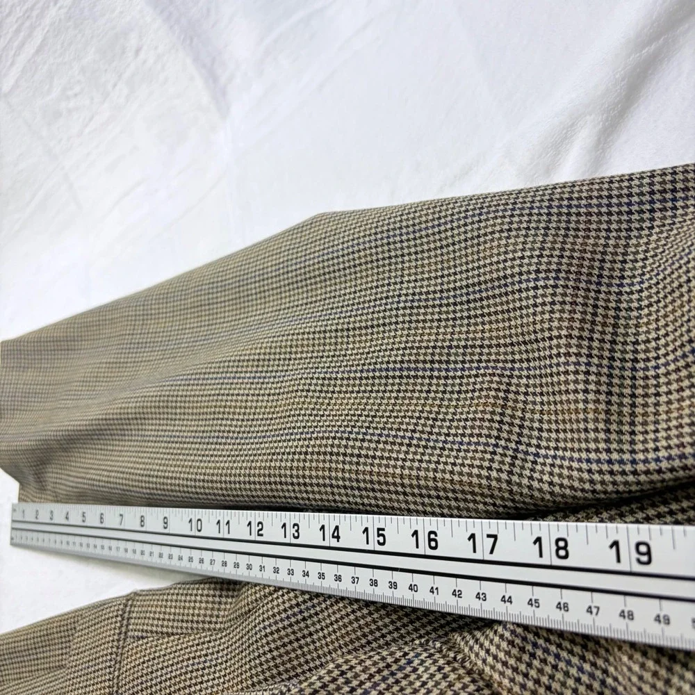 Lauren Ralph‎ Lauren Blazer Mens 48R Brown Excellent Wool Houndstooth Two Button